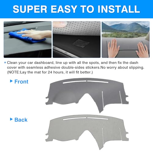 Autorder Gray Dashboard Cover Mat for Toyota Sienna 2004-2010 Accessories Dash Cover Upgrade Polyester Dash Mat Sunshade Glare UV Rays Protector - size: Gray 2004-2010 Toyota Sienna