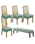 CRFATOP Jacquard Dining Room Chairs Seat Covers Set of 4 with Soft Bench Chair Cover Stretch Kitchen Chair Slipcover Washable Seat Cushion Slipcover Protector for Hotel Ceremony Banquet Wedding,B01 - color: Jacquard B01