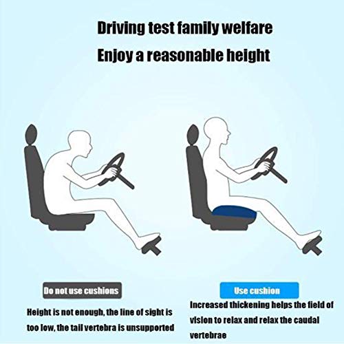 Srutirbo Car Booster Seat Cushion Raise The Height for Short People Driving Hip (Tailbone) and Lower Cack Fatigue Relief Suitable for Trucks, Cars, SUVs, Office Chairs, Wheelchairs (Pure Black) - color: Pure Black