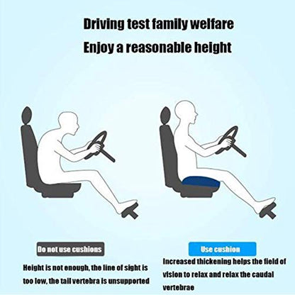 Srutirbo Car Booster Seat Cushion Heightening Height Boost Mat, Breathable Mesh Portable Car Seat Pad Angle Lift Seat for Car, Office,Home (Pure Black) - color: Pure Black