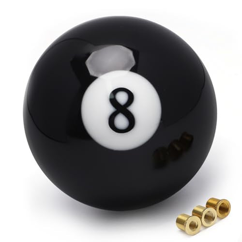 Shift Knob Manual Gear Round 8 Ball Shift Knob Universal 4 5 6 Speed with 3 Adapter Acrylic Gear, Fit for Manual Car (Black 8) - color: 8 Speed(Black)