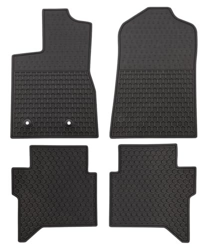 Car Floor Mats Custom Fit for Ford Ranger SuperCrew 2024 2025 2026 All Black Rubber Auto Liner Mats All Weather Protection Odorless - color: All Black, size: 2024-2026 Ranger