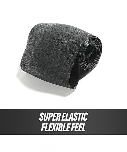 ESEWALAS Car Silicone Steering Wheel Cover,Soft Odorless Silicone Leather Texture Steering Cover,Universal 13-15inch Car Steering Wheel Protector (Black) - color: Black
