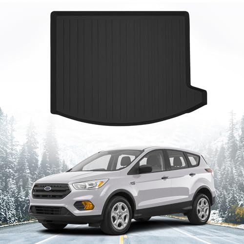 Premium Cargo Liner for Ford Escape S SE SEL Titanium 2013-2019 - 100% Protection - Custom Fit Car Trunk Mat - All-Season Black Cargo Mat - 3D Shaped Laser Measured Trunk Liners for Ford Escape