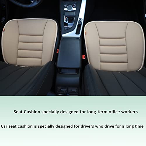 Car Seat Cushion Pad for Driving, Chair Cushion for Office/Truck with Memory Foam, Seat Cushion Comfortable and Durable, Khaki