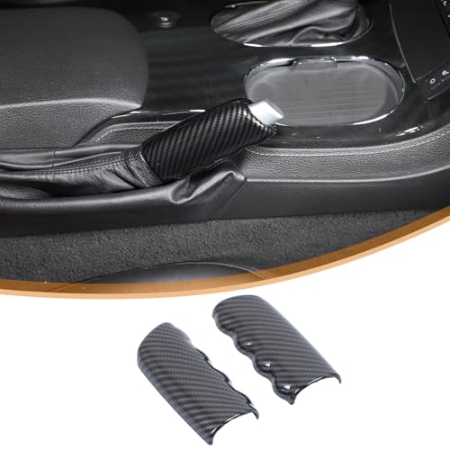 for Corvette C6 Car Handbrake Cover ABS Parking Brake Lever Decorative Protector Brake Handle Cover Compatible with Corvette C6 2005-2013 Interior Accessories (Carbon Fiber Style) - color: Carbon Fiber Style