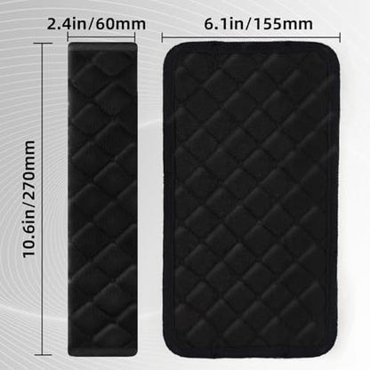 2Pcs Car Seat Belt Padding10.6In (27cm) Car Seat Belt Shoulder Strap Cover Car Accessories Interior,Soft Shoulder Strap Covers Seat Belt Protector Make Neck and Shoulders More Comfortable(Black)