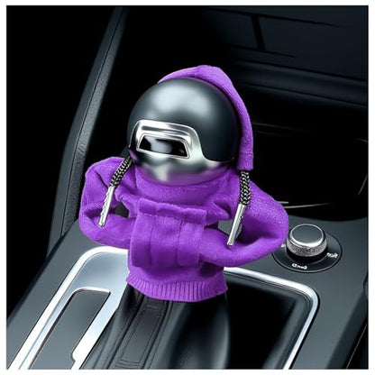 OFBAND Funny Car Gear Shift Cover,Cute Car Gear Shift Hoodie as Christmas Cars Decorations,Universal Soft Shifts Knob Cover Protects from Wear & Dust (Purple) - color: Purple