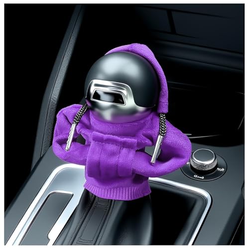 OFBAND Funny Car Gear Shift Cover,Cute Car Gear Shift Hoodie as Christmas Cars Decorations,Universal Soft Shifts Knob Cover Protects from Wear & Dust (Purple) - color: Purple