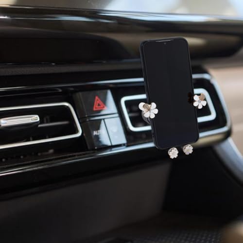 Car Cellphone Holder Adorable Car Phone Holder Cute Phone Holders for Your Cars Elegant Flower Crystal Air Vent Phones Holders Cars Phones Mount with Sturdy Air Vent Clip for Smartphone - style: Flower