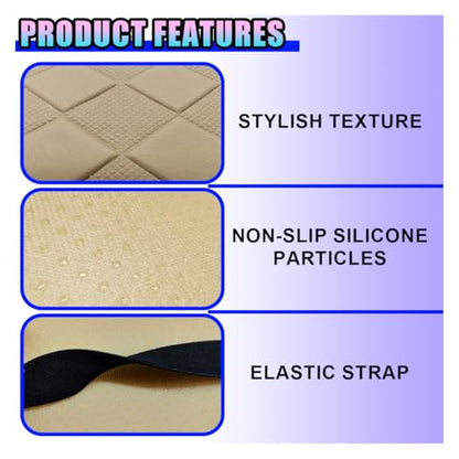 Leather Car Center Console Cover, Anti-Scratch Auto Middle Console Protective Cushion with 2 Storage Bags, Universal Waterproof Vehicle Armrest Pad Accessory for Sedan, SUV, Truck (Beige) - color: Beige