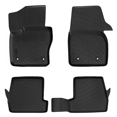 RizLiner Ford Focus 2012-2018 Floor Mats Custom Fit Rubber 3D Car Mats Laser Measured Floor Liners All Weather Heavy Duty Waterproof Odorless Non-Slip TPE (Front & Rear, Black) - size: Focus 2012 - 2018
