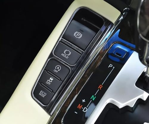 Car Accessories Fit for Toyota Alphard 2015-2021 Stainless Steel Interior Gear Shift handbrake Switch Panel Cover Trim 2PCS Set（Black Titanium Wire Drawing） - color: Black titanium wire drawing
