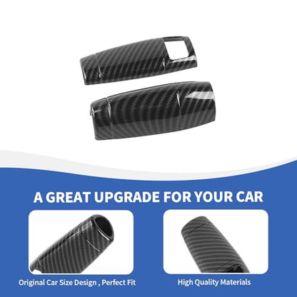 RAZPOY Carbon Fiber Gear Shift Knob Trim Cover Compatible with Chevy Silverado/Tahoe/Suburban/Avalanche & GMC Yukon/Sierra & Cadillac Escalade 2007-2018 (Fit for Column Shifter Models)