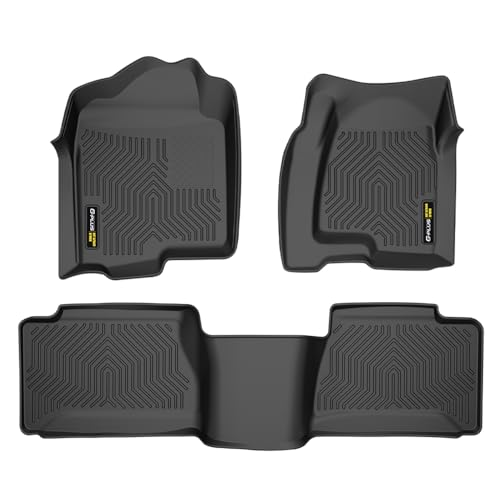 G-PLUS TPE Cargo Liners Compatible with 1999-2007 Chevy Silverado/GMC Sierra 1500 2500 (Fits Extended Cab Trucks Only) 3PCS Black Floor Liners 1st & 2nd Row All Weather Full Protection - size: Fit Silverado/Sierra 99-06 | Extended Cab | 3PCS