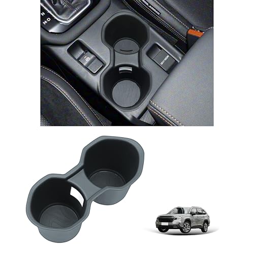 Cup Holder Insert for Forester 2026 2025 Accessories Center Console Cup Holder TPE Non-Slip Front Drink Stopper Organizer for 2025 Forester Interior Decoration Black - size: for Forester 2025 2026