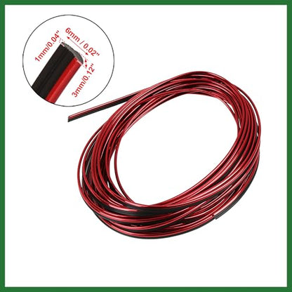 Motoforti Car Interior Gap Door Edge Trim Strip Line Chrome Red 8m 26.25ft Long-Lasting