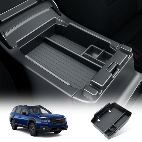 BIBIBO for 2026 Subaru Outback Center Console Organizer 2026 Subaru Outback(Premium,Limited,Touring,Wilderness,Limited XT,Touring XT) Console Insert Tray - color: Black-Single Layer