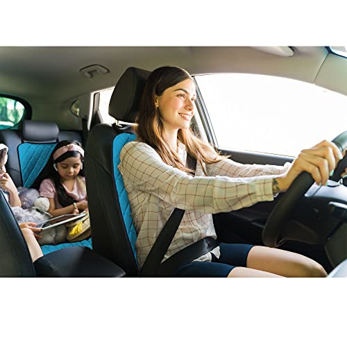 FH Group Car Seat Cushion – Neosupreme Single Front Seat Cover with Front Pockets, Airbag Compatible, Universal Fit Car Seat Cushion for Driver or Passenger Seat, SUV, Truck, Sedan & Van – Aqua - color: Aqua, style: Front