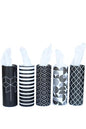 Cylinder Car Facial Tissue Holder, 5 Pack, 50 Tissues Per Cylinder, with Easy Open Lid, 3-Ply Tissues for Your car, Home and Office. Geometric Patterns (Geometric Patterns) - color: Geometric Patterns