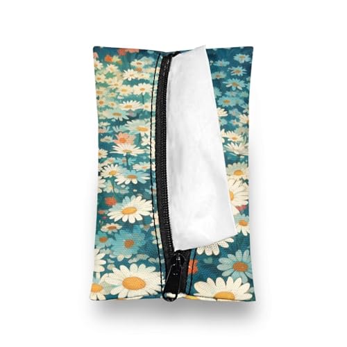 Black Cat Daisy Mini Tissue Packs, Sturdy Tissue Holder Easy to Carry Tissues Holder Tissues Organizer Bags Fashion Daily Items - color: Black Cat Daisy 01