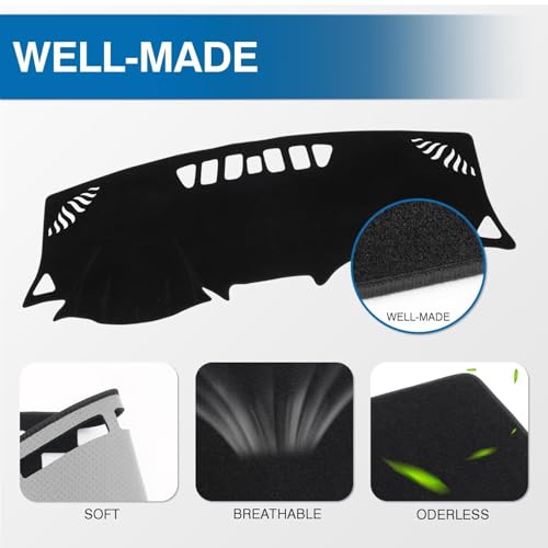 KUST Black Dash Cover for 2018-2023 2024 Chevrolet Equinox (Without HUD) (L, LS, LT, Premier) Non-Slip Dashboard Cover Polyester Dashboard Cover Accessories for Equinox Custom Fit Dash Mat No Glare - size: 55.12"×18.5"(Chevrolet Equinox 18-24)