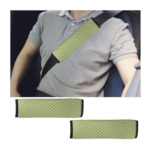2Pcs Car Seat Belt Covers, Mesh Universal Seatbelt Shoulder Strap Protector, Breathable Auto Seat Belt Pads Cover, Harness Cushion for Comfortable Driving, Automotive Accessories (Light Green) - color: Light Green