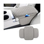 Bling Car Center Console Cover, Leather Crystal Rhinestone Vehicle Armrest Cushion Pad with Side Storage Bags, Scratch Resistant Auto Middle Console Protection Mat, Universal Fit (Gray)