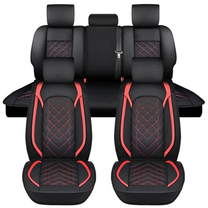 Nilight Car Seat Covers Custom Fit 2009-2024 F150 Super Crew and 2017-2024 F250 F350 F450 Crew Cab Waterproof Faux Leather Cushion for Pickup Truck (Full Set, 2 Front and 3 Rear Seats) - color: Full Sets 5 Seat, style: Ford 2009-2024