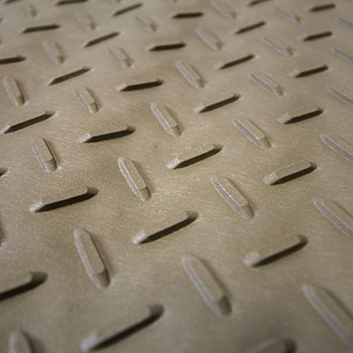 TLH Premium Trimmable Beige Vinyl Cargo Mat, Large Heavy-Duty Universal Fit Full Set, Trimmable Car Floor Mats, Climaproof™ Automotive Floor Mats for Most Sedan, Cars, SUV, Truck Floor Mats