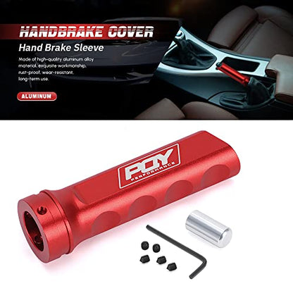 Aluminum Handbrake Cover Hand Brake Sleeve Handle Protector Universal Red - color: red