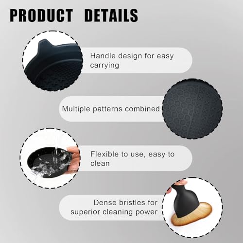 Car Cup Coasters, Silicone Cup Holder Insert (4 Pack) with Auto Detail Brush (2 Pack), Non-Slip Raised Edge Spill Guard Car Interior Accessories, Universal for SUV, Sedan, Truck (Black) - size: Style 2