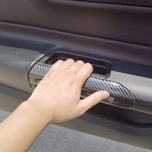 Interior Door Handle Cover Trim Compatible with 2015 2016 2017 2018 2019 2020 2021 2022 2023 2024 Ford Mustang Accessories (Carbon Style)
