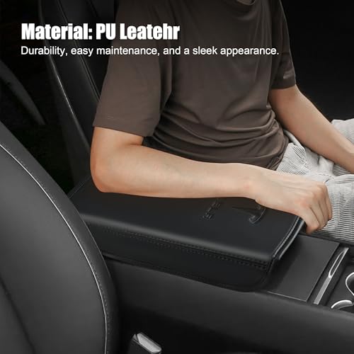 Center Console Armrest Cover Designed for Tesla Model 3 Highland 2024-2027/Model Y Juniper 2025-2027 Refresh,Center Console Accessories for Model 3/Y Interior Accessories 2026 Black