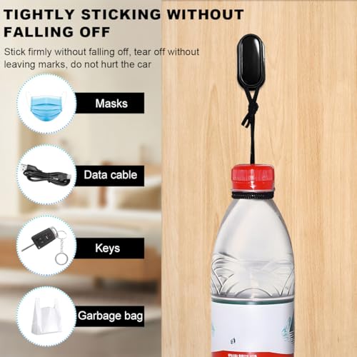8 PCS Car Mini Hooks, Self-Adhesive Multifunctional Hanging Car Storage Hooks on Dashboard, Universal Vehicle Hook Stickers for Keys Mask Charging Cable, Car Accessories (Glossy)