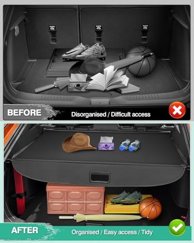 Powerty Retractable Cargo Cover for 2024 Buick Envista, Canvas Texture Trunk Cover Privacy Screen Rear Security Shade for Envista Accessories - size: 2024 | Buick Envista