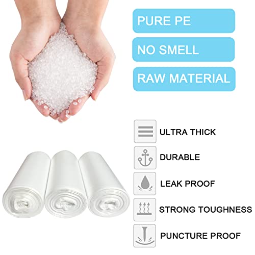 10 Gallon Trash Bags - 18 Micron Ultra Thick Strong Clear Medium Size Garbage Bin Liners for Office Kitchen, Fit 8-10 Gallon, 90 Count - size: 1 Count (Pack of 90)