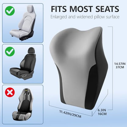 BABUR Car Headrest Pillow | Ergonomic Memory Foam Neck Shoulder Support Pillow with Adjustable Design & Enlarged Surface | Pain Relief for Driving Travel Sleeping | Gray1 Pack - color: Gray