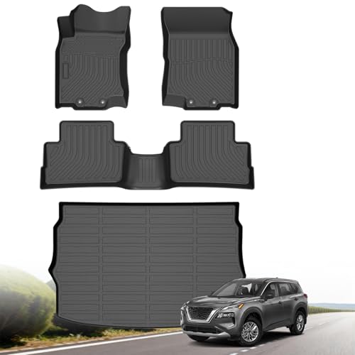 Floor Mats & Cargo Liner for Nissan Rogue Sport 2017-2022 (Only Fit Cargo Mat in Upper Position) All-Weather TPE Waterproof Full Coverage for Rogue Custom Fit Car Liners - style: 13) For Nissan Rogue Sport | 2017-2022 | Combo Set