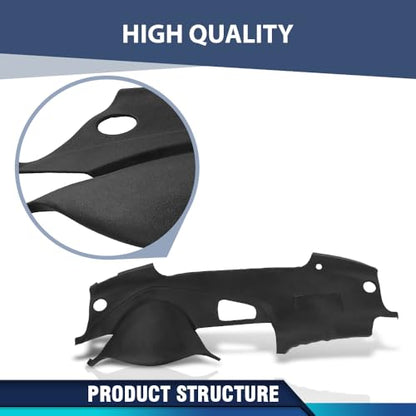 PIT66 Dash Cover Dashboard Compatible with Honda Acura TL 2004 2005 2006 2007 2008 TPE Black - size: 2004-2008 Honda Acura TL(Black)