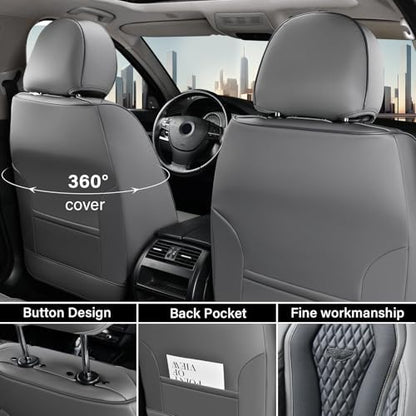 Coverado Car Seat Covers Full Set, Black Seat Covers, Automotive Car Seat Cover, Car Seat Cushion, Car Seat Covers Front Seats Back Seat Covers, Car Seat Protector Universal Fit Most Cars - color: Gray/Black, size: FrontPair