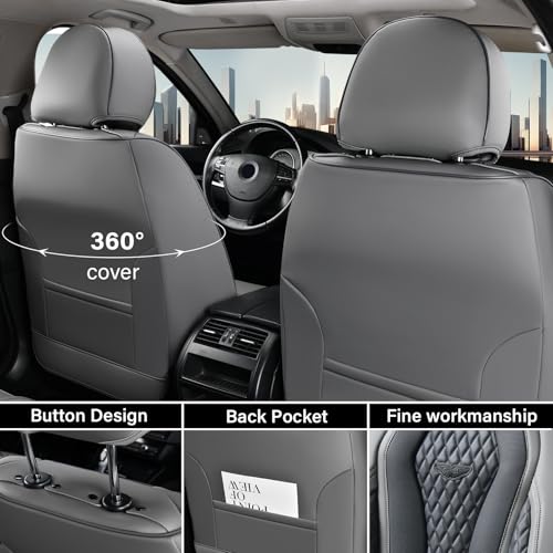 Coverado Car Seat Covers Full Set, Black Seat Covers, Automotive Car Seat Cover, Car Seat Cushion, Car Seat Covers Front Seats Back Seat Covers, Car Seat Protector Universal Fit Most Cars