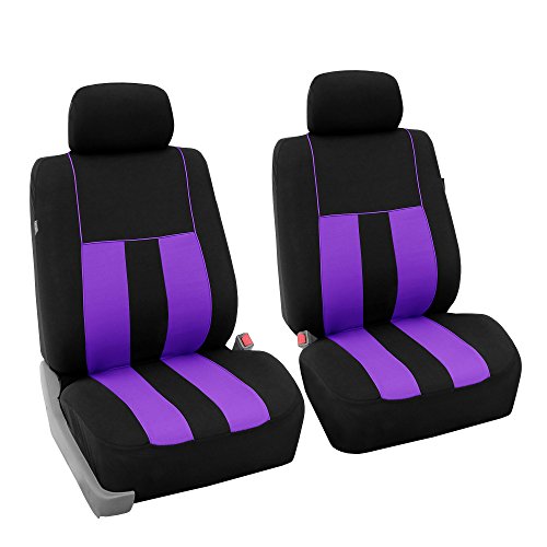 FH Group Striking Striped Car Seat Covers - Universal Fit, Washable Seat Covers for Cars, SUVs, Vans, Sedans, Purple, Front Set - color: Purple, size: Front Set