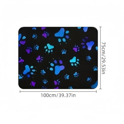 Universal Car Trunk Mat 29" x 39", Blue-Purple Footprints All Weather Trunk Protection Cargo Liner,Durable Cargo Mat Rear Trunk Liner, Stylish Vehicle Interior Accessories Suitable for Most Car Models - color: Blue-Purple Footprints