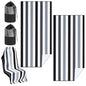 Hahafelt 2 Pack Car Seat Towel Covers with Storage Bag, 63 x 32 Inch Universal Non Slip Waterproof Sweat Protector for Car Truck, Gym Swimming Running, Machine Washable (Black Vertical Stripes) - style: Black Vertical Stripes