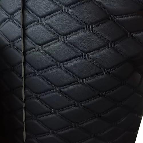 Faux Leather Fabric Quilted Foam Vinyl Fabric Upholstery Thick 6mm Foam Backed for Cars Vehicle Seat Cover Furniture Auto Headliner Repair Headboards DIY Craf(Size:1.5x1m/59x39in,Color:Black Thread) - color: Black Thread, size: 1.5x1m/59x39in