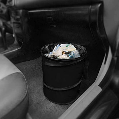 FH Group Automotive Waterproof Portable Collapsible Large Trash Can Garbage Container fits Most Cars,‎Polyethylene,SUVs, and Trucks Black - color: Black, style: Large