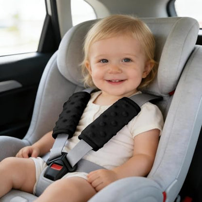 2 Pack Car Seat Strap Pads for Babies, Soft Car Seat Shoulder Strap Covers for Baby Child Kids, Black - color: Black