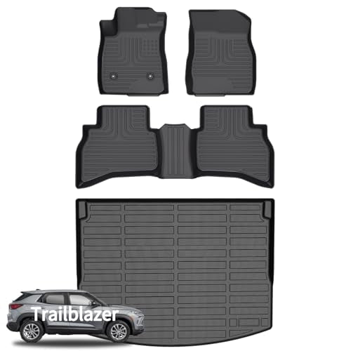 Wayhigh® Floor Mats & Cargo Liner for Chevy Trailblazer AWD 2021-2026 (Not for FWD) (Only Suitable for Upper Trunk), All Weather TPE Car Mats Heavy Duty, Floor Mats Custom for Trailblazer Accessories - style: 5) For Chevy Trailblazer AWD / 2021-2026 / Mat