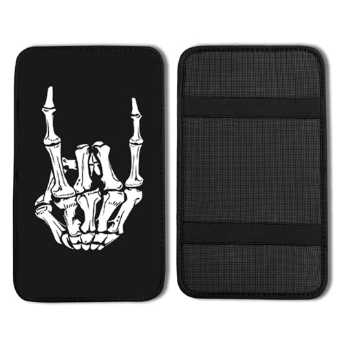 Skeleton Hand Vehicle Center Console Armrest Cover Pad,Skull Car Accessories Soft Middle Console Cushion Pad,Auto Arm Rest Mat Decor Horror Gifts for Women Men Dad for Most Vehicle SUV Truck